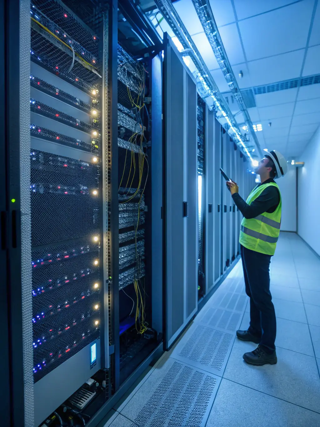 An image of a technician installing or configuring enterprise software on a server, showcasing Beginning Technology Services LLC's technology integration capabilities.